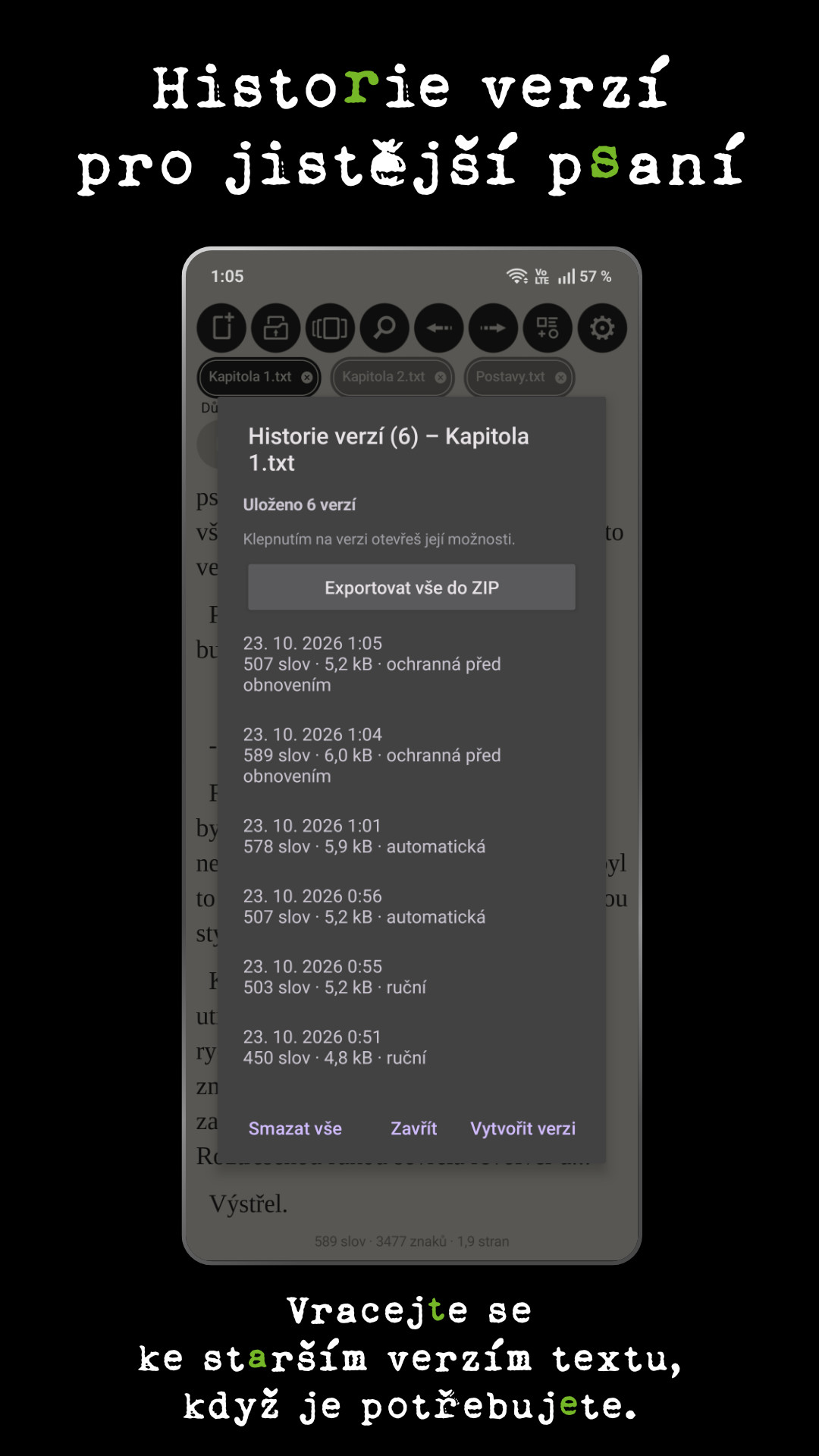 nCave revision history screenshot